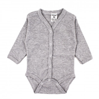 Боди от памучен рипс в сив меланж