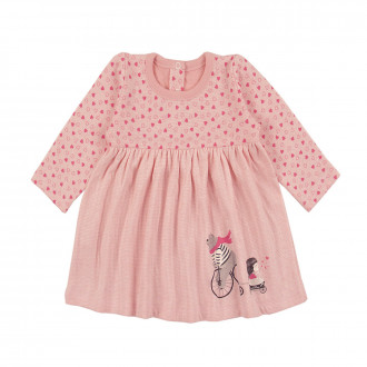 Бебешка памучна рокля в розово 1