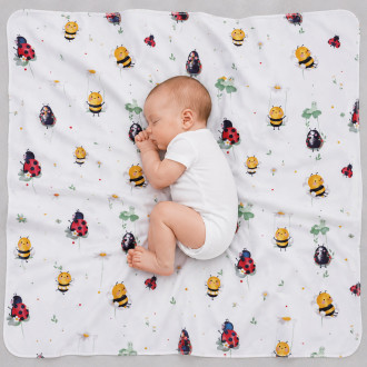 Бебешка бархетна пелена 80/80 см "Little bugs"