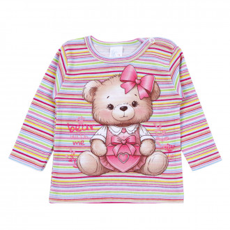 Бебешка блуза за момичета "Bear with me" 1