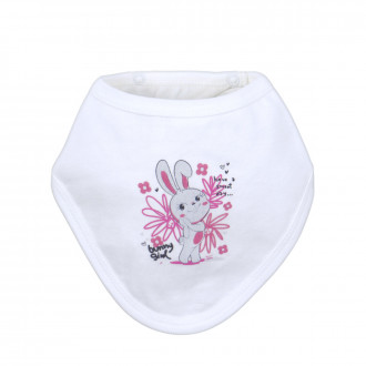 Бебешка двупластова бандана "Bunny girl" в екрю