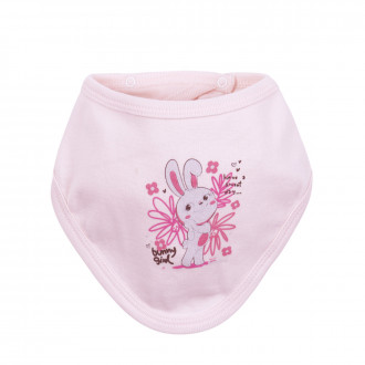 Бебешка двупластова бандана "Bunny girl" в розово