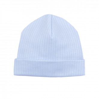 Бебешка двупластова шапка "Happy day" в синьо