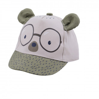 Бебешка лятна шапка "Bear" със зелено