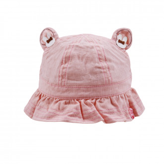 Бебешка лятна шапка "Rabbit ears" в розово