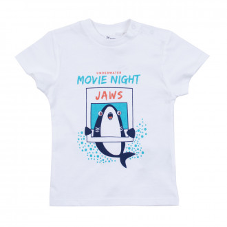Бебешка памучна тениска "Movie night" 1