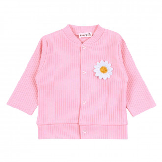 Бебешка памучна жилетка "Happy daisy" в розово