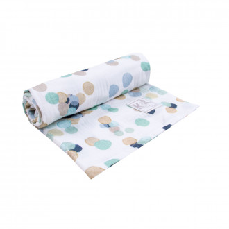 Бебешка пелена от муселин "Colored dots" 65 х 65 см 1