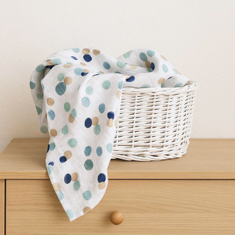 Бебешка пелена от муселин "Colored dots" 65 х 65 см 1
