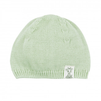 Бебешка плетена шапка "Жирафче" в зелено