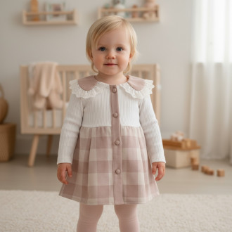 Бебешка рокля в каре с якичка