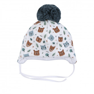 Бебешка зимна шапка с вата "Animals"