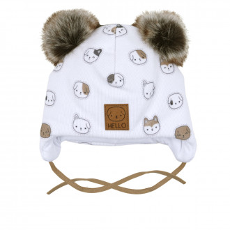 Бебешка зимна шапка с вата "Hello"