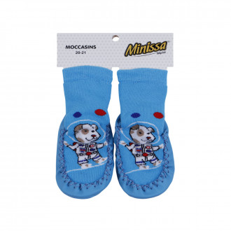 Бебешки чорапки с кожена подметка "Dog"