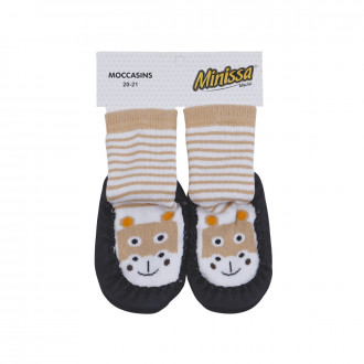 Бебешки чорапки с кожена подметка "Giraffe"