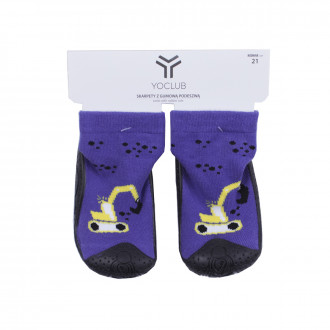 Бебешки чорапки със силиконова подметка "Багер"