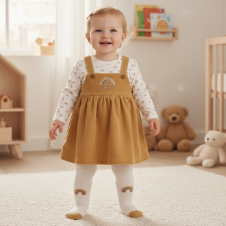 Бебешка джинсова рокля с чорапогащник