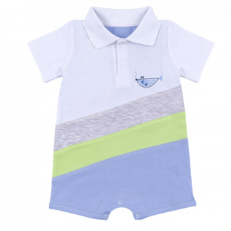 Бебешки летен ромпър "Fish" в синьо