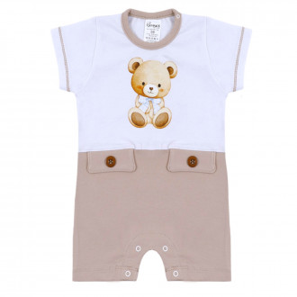 Бебешки летен ромпър "Mr. Bear" в бежово
