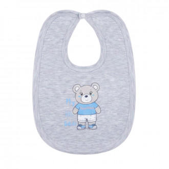 Бебешки двупластов лигавник "Bear"  в сив меланж