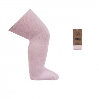 Бебешки памучен чорапогащник в пудра