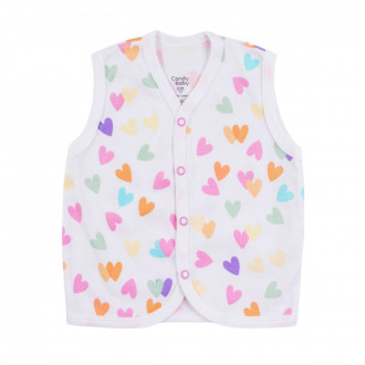 Бебешки памучен елек "Hearts" 