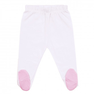 Бебешки памучни ританки в бяло и розово 1