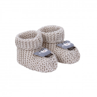 Бебешки плетени терлички "Мечо" в бежово