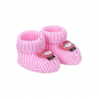 Бебешки плетени терлички "Мечо" в розово
