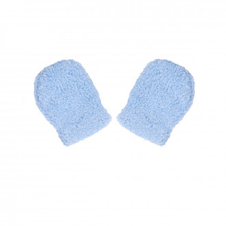 Бебешки пухени ръкавички в синьо