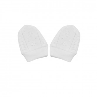 Бебешки ръкавички от памучен ажур в екрю