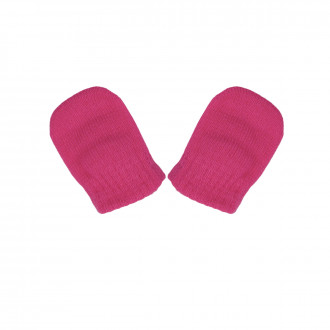 Бебешки ръкавички от плетиво в наситено розово
