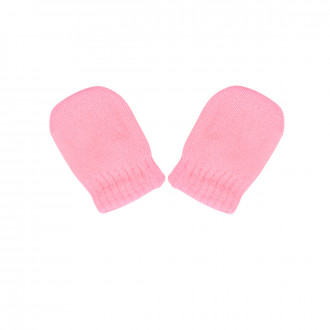 Бебешки ръкавички от плетиво в розово