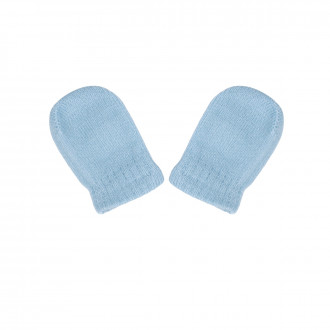 Бебешки ръкавички от плетиво в синьо