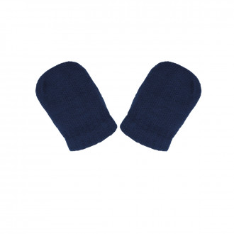 Бебешки ръкавички от плетиво в тъмносиньо