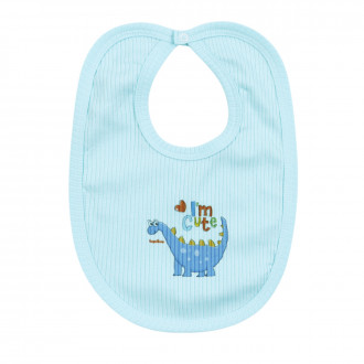 Бебешки рипсов лигавник "I'm cute" в синьо