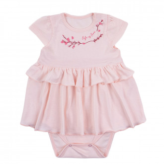 Бебешко боди-рокля в розово 1
