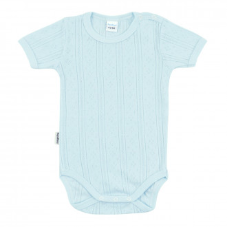 Бебешко боди от памучен ажур в синьо