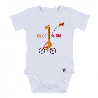 Бебешко боди "Enjoy the ride" в бяло 1