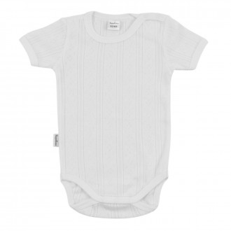 Бебешко боди от памучен ажур в екрю