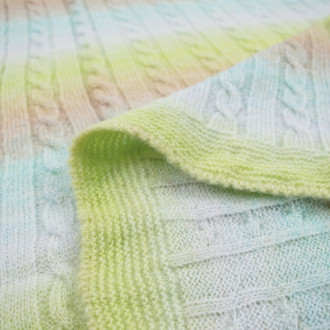 Бебешко одеало от плетиво в зелено и синьо 90/70 см. 1