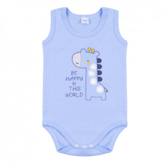 Бебешко памучно боди-потник "Be happy"