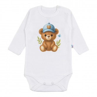 Бебешко памучно боди "Bear" в екрю