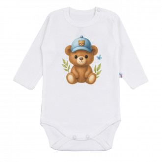 Бебешко памучно боди "Bear" в екрю