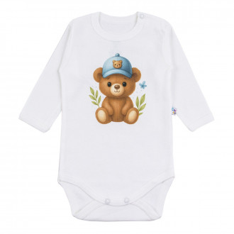 Бебешко памучно боди "Bear" в екрю