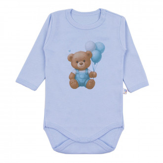 Бебешко памучно боди "Bear" в синьо