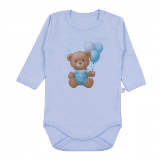 Бебешко памучно боди "Bear" в синьо