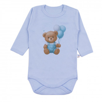 Бебешко памучно боди "Bear" в синьо