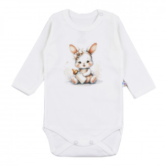 Бебешко памучно боди "Rabbit" в екрю