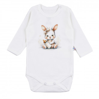 Бебешко памучно боди "Rabbit" в екрю